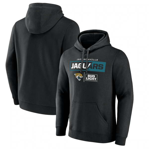 Men Jacksonville Jaguars Black x Bud Light Pullover Hoodie