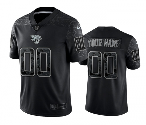 Jacksonville Jaguars Customized Customized Black Reflective Limited Stitched Jersey