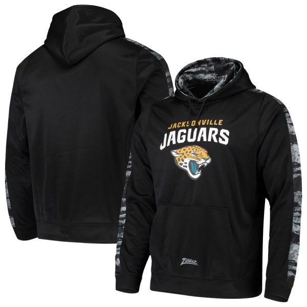 Men Jacksonville Jaguars Zubaz Black Tonal Oxide Pullover Hoodie