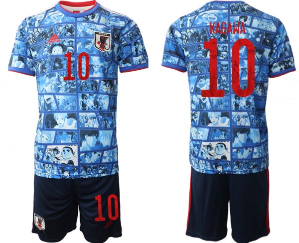 Men Japan #10 Kagawa Blue Home Soccer Jersey Suit