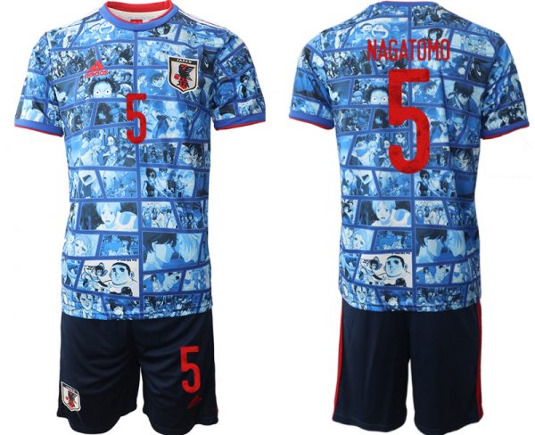 Men Japan #5 Nagatomo Blue Home Soccer Jersey Suit