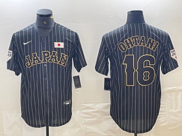 Men Japan Baseball #16 Shohei Ohtani 2023 Black World Baseball Classic Stitched Jersey