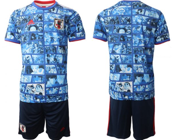 Men Japan Blank Blue Home Soccer Jersey Suit