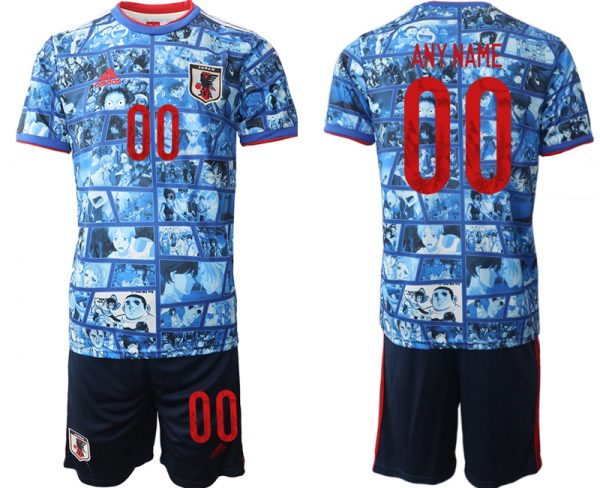 Japan Custom Blue Home Soccer Jersey Suit