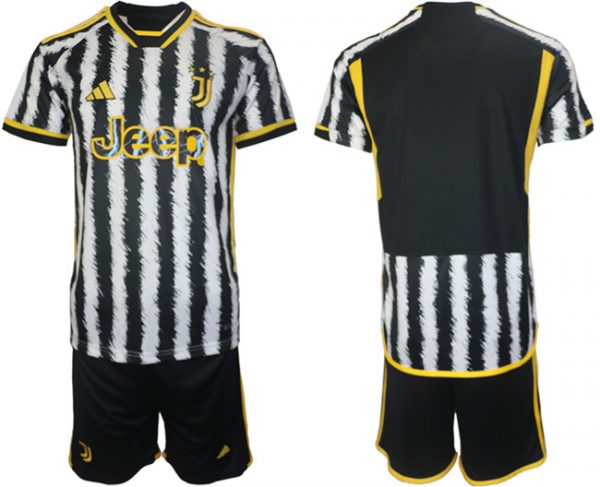Juventus FC Custom 2023/24 White/Black Home Soccer Jersey Suit