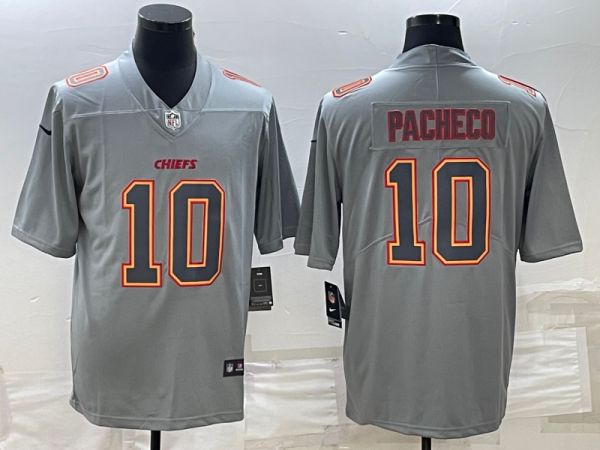 Men Kansas City Chiefs #10 Isiah Pacheco Gray Atmosphere Fashion Stitched Jersey