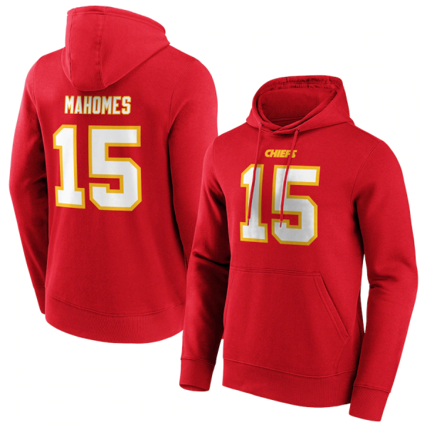 Men Kansas City Chiefs #15 Patrick Mahomes Red Hoodie