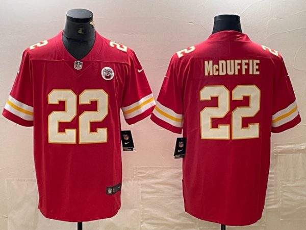 Men Kansas City Chiefs #22 Trent McDuffie Red Vapor Untouchable Limited Stitched Football Jersey