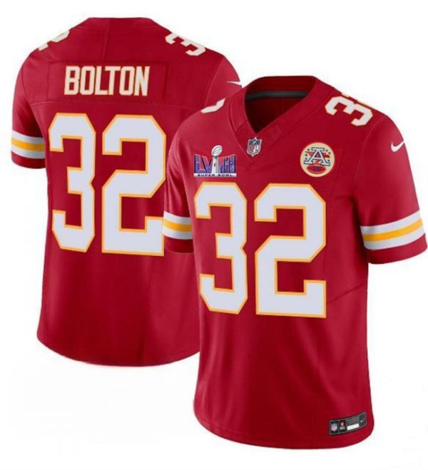 Men Kansas City Chiefs #32 Nick Bolton Red F.U.S.E. Super Bowl LVIII Patch Vapor Untouchable Limited Stitched Football Jersey