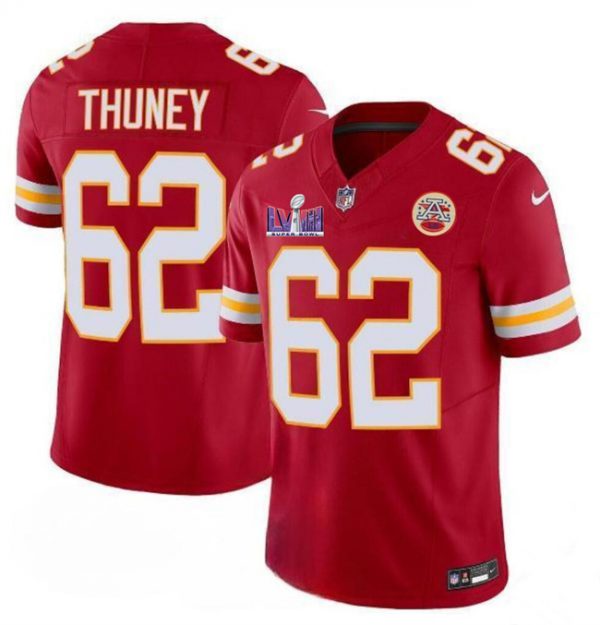 Men Kansas City Chiefs #62 Joe Thuney Red F.U.S.E. Super Bowl LVIII Patch Vapor Untouchable Limited Stitched Football Jersey