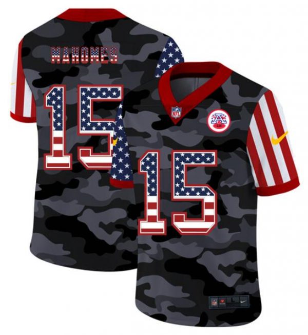 Kansas City Chiefs ACTIVE PLAYER Custom Camo USA Flag Limited Stitched Jersey