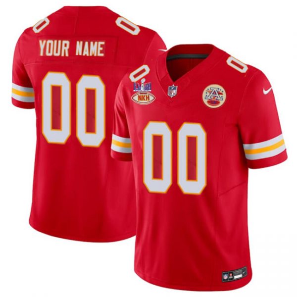 Kansas City Chiefs Active Player Custom Red F.U.S.E. With "NKH" Patch And Super Bowl LVIII Patch Vapor Untouchable Limited Stitched Football Jersey