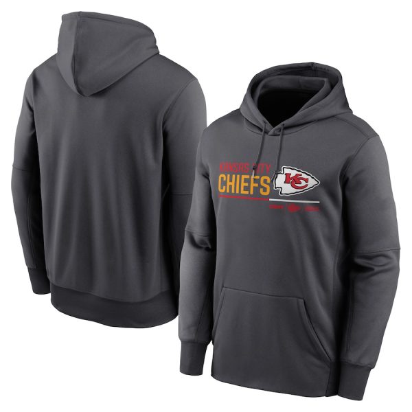 Men Kansas City Chiefs Anthracite Prime Logo Name Split Pullover Hoodie