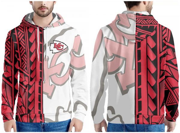 Men Kansas City Chiefs Black/Red/White Pullover Hoodie