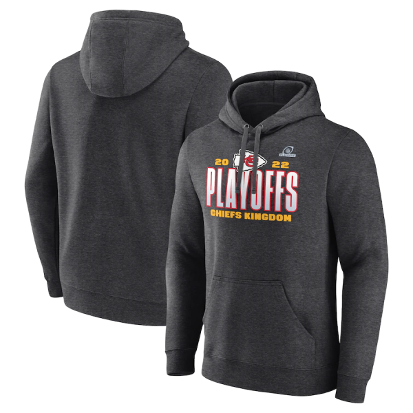 Men Kansas City Chiefs Charcoal 2022 NFL Playoffs Our Time Pullover Hoodie