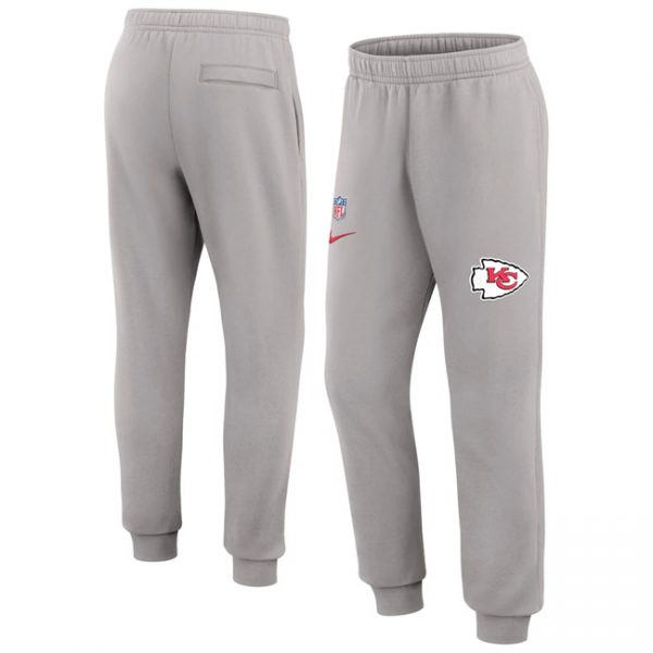 Men Kansas City Chiefs Grey Chop Block Fleece Sweatpants