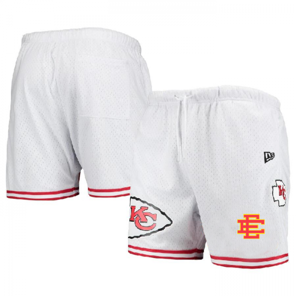 Men Kansas City Chiefs Pro White/Red Shorts 001