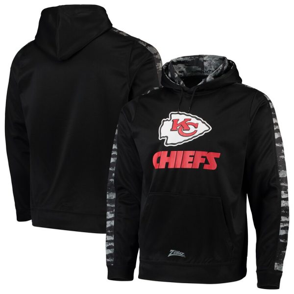 Men Kansas City Chiefs Zubaz Black Tonal Oxide Pullover Hoodie