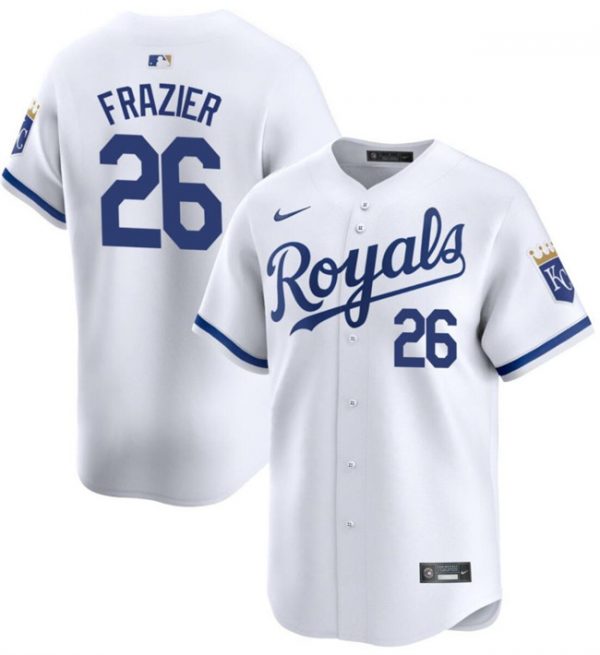 Men Kansas City Royals #26 Adam Frazier White 2024 Home Limited Cool Base Stitched Baseball Jersey