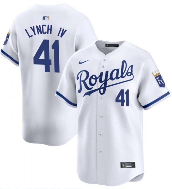 Men Kansas City Royals #41 Daniel Lynch IV White 2024 Home Limited Cool Base Stitched Baseball Jersey