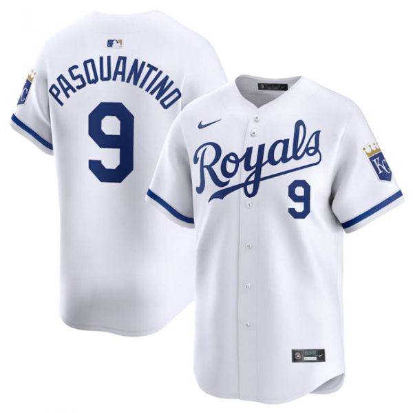 Men Kansas City Royals #9 Vinnie Pasquantino White 2024 Home Limited Stitched Baseball Jersey