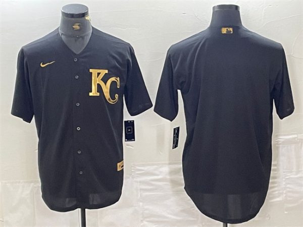 Men Kansas City Royals Blank Black Cool Base Stitched Jersey