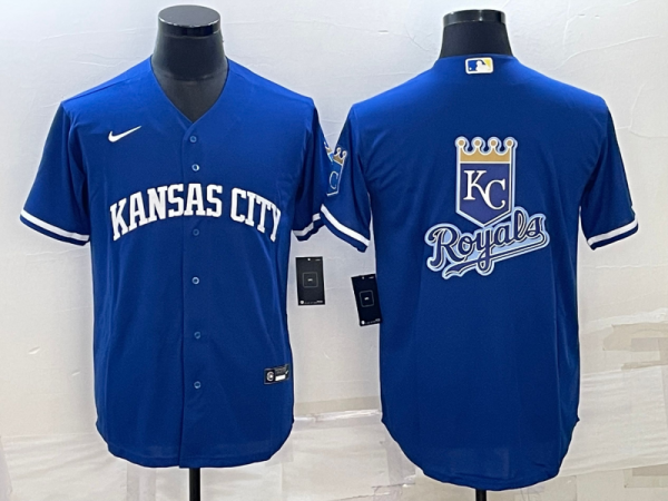 Men Kansas City Royals Royal Team Big Logo Cool Base Stitched Jersey