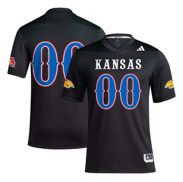 Kansas Jayhawks Custom Black Stitched Football Jersey