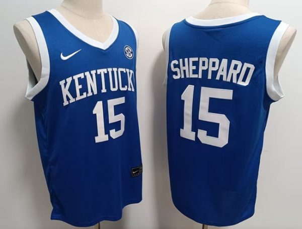 Men Kentucky Wildcats #15 Reed Sheppard Blue Stitched Jersey