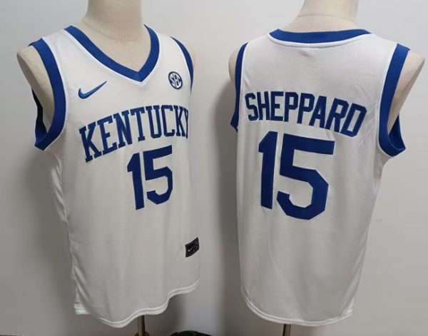 Men Kentucky Wildcats #15 Reed Sheppard White Stitched Jersey