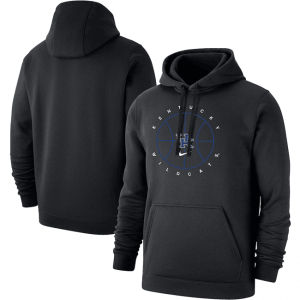 Men Kentucky Wildcats Black Basketball Icon Club Fleece Pullover Hoodie