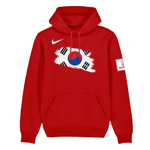 Men Korea FIFA World Cup Soccer Hoodie Red