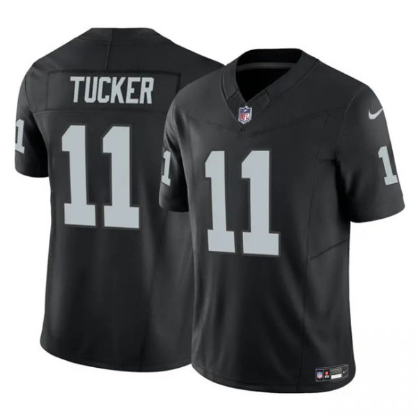 Men Las Vegas Raiders #11 Tre Tucker Black 2023 F.U.S.E Vapor Untouchable Stitched Football Jersey