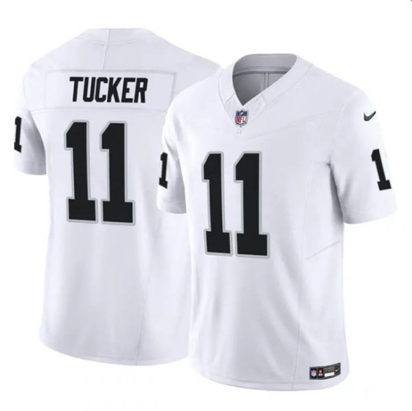 Men Las Vegas Raiders #11 Tre Tucker White 2023 F.U.S.E Vapor Untouchable Stitched Football Jersey