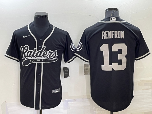 Men Las Vegas Raiders #13 Hunter Renfrow Black Cool Base Stitched Baseball Jersey