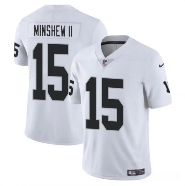 Men Las Vegas Raiders #15 Gardner Minshew II White Vapor Stitched Football Jersey