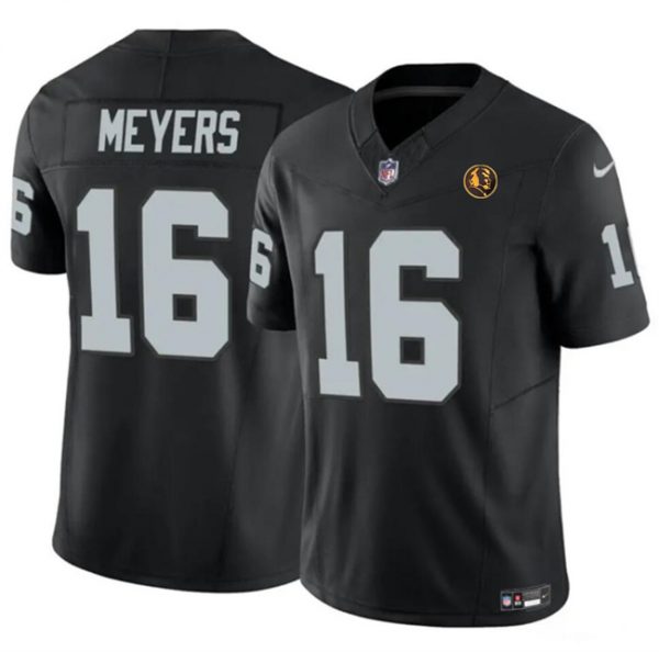 Men Las Vegas Raiders #16 Jakobi Meyers Black 2023 F.U.S.E. With John Madden Patch Vapor Limited Stitched Football Jersey