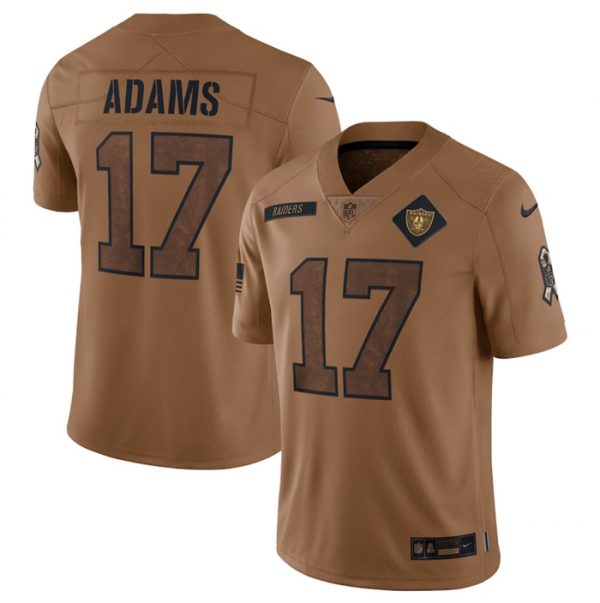 Men Las Vegas Raiders #17 Davante Adams 2023 Brown Salute To Service Limited Football Jersey