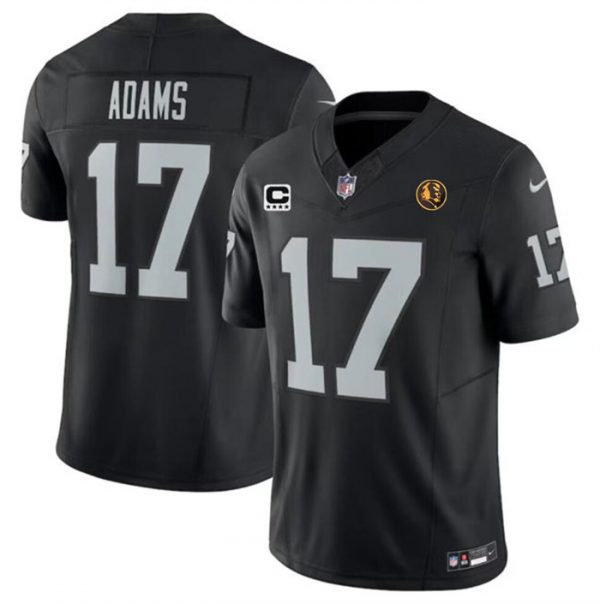 Men Las Vegas Raiders #17 Davante Adams Black 2023 F.U.S.E. With 4-star C Patch And John Madden Patch Vapor Limited Stitched Football Jersey