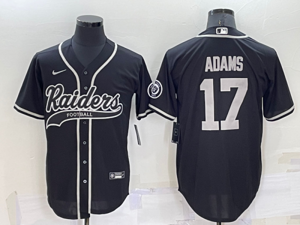 Men Las Vegas Raiders #17 Davante Adams Black Cool Base Stitched Baseball Jersey