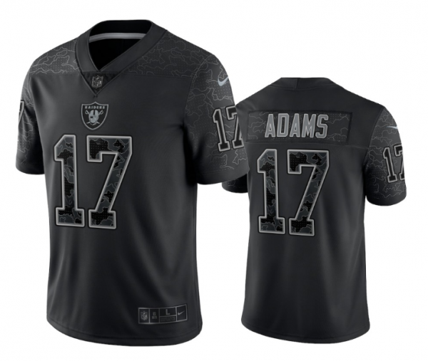 Men Las Vegas Raiders #17 Davante Adams Black Reflective Limited Stitched Football Jersey