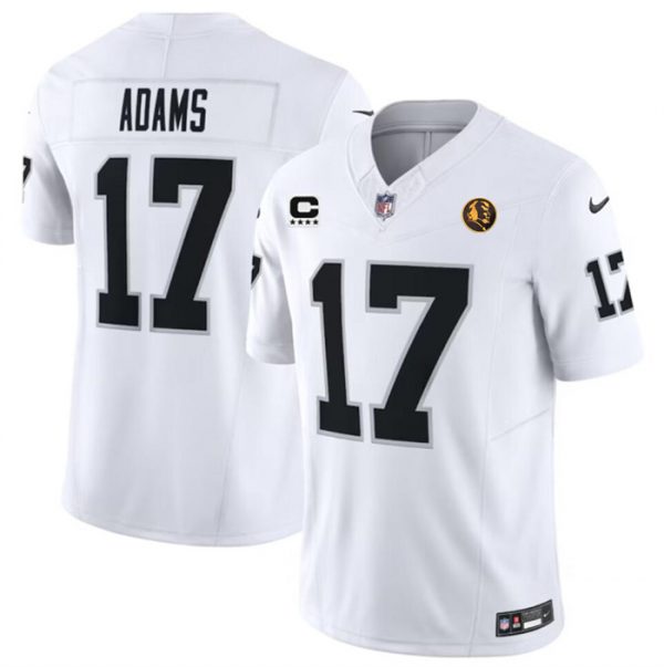 Men Las Vegas Raiders #17 Davante Adams White 2023 F.U.S.E. With 4-star C Patch And John Madden Patch Vapor Limited Stitched Football Jersey