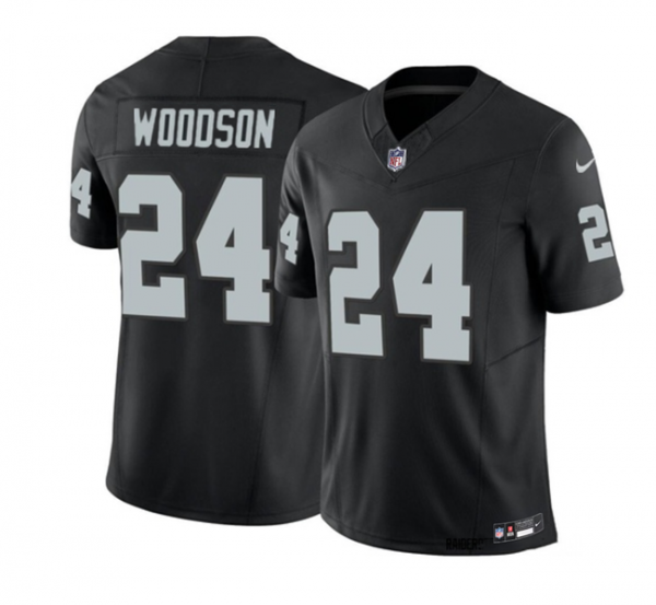 Men Las Vegas Raiders #24 Charles Woodson Black 2023 F.U.S.E Vapor Untouchable Stitched Football Jersey