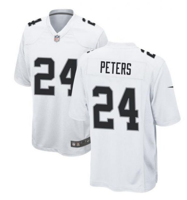 Men Las Vegas Raiders #24 Marcus Peters White Stitched Football Game Jersey