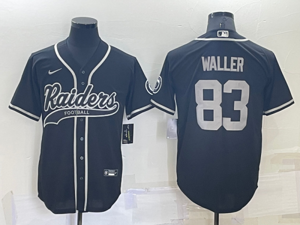 Men Las Vegas Raiders #83 Darren Waller Black Cool Base Stitched Baseball Jersey