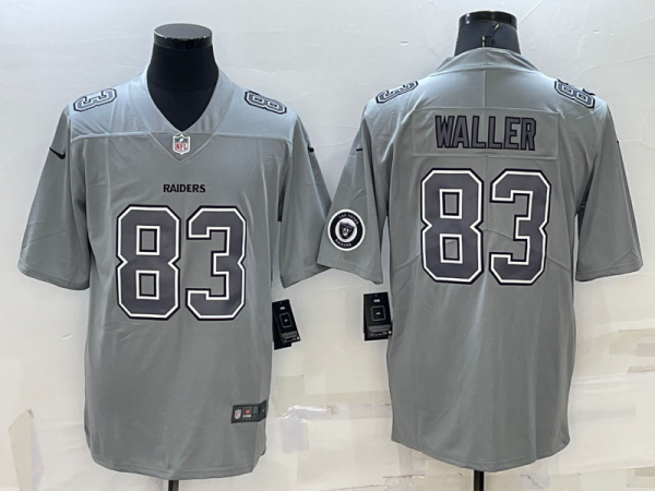 Men Las Vegas Raiders #83 Darren Waller Grey With Patch Atmosphere Fashion Stitched Jersey