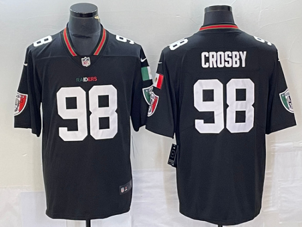 Men Las Vegas Raiders #98 Maxx Crosby Black Mexico Vapor Limited Stitched Football Jersey