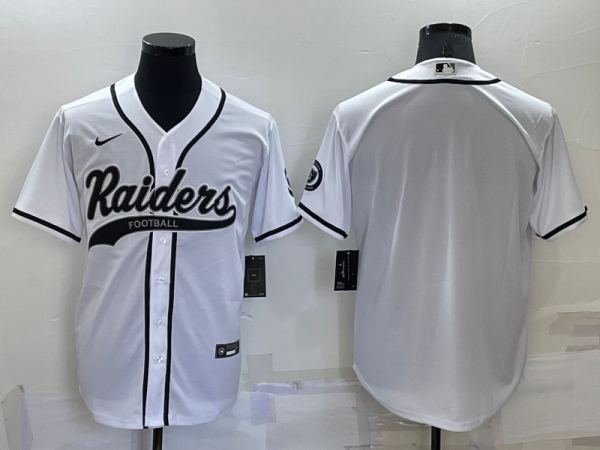 Men Las Vegas Raiders Blank White Cool Base Stitched Baseball Jersey