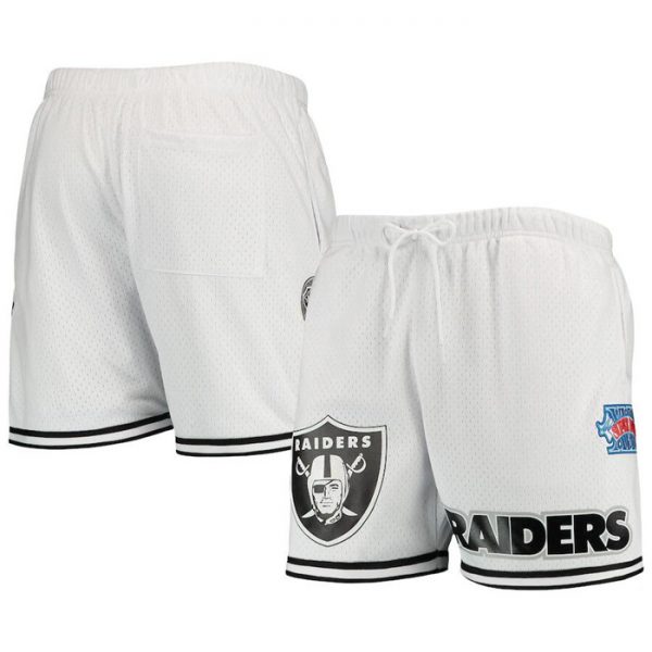 Men Las Vegas Raiders White Mesh Shorts