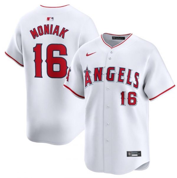 Men Los Angeles Angels #16 Mickey Moniak White Home Limited Stitched Baseball Jersey
